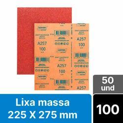 Folha Lixa Massa A257 225 x 275mm Grão 100 50Un